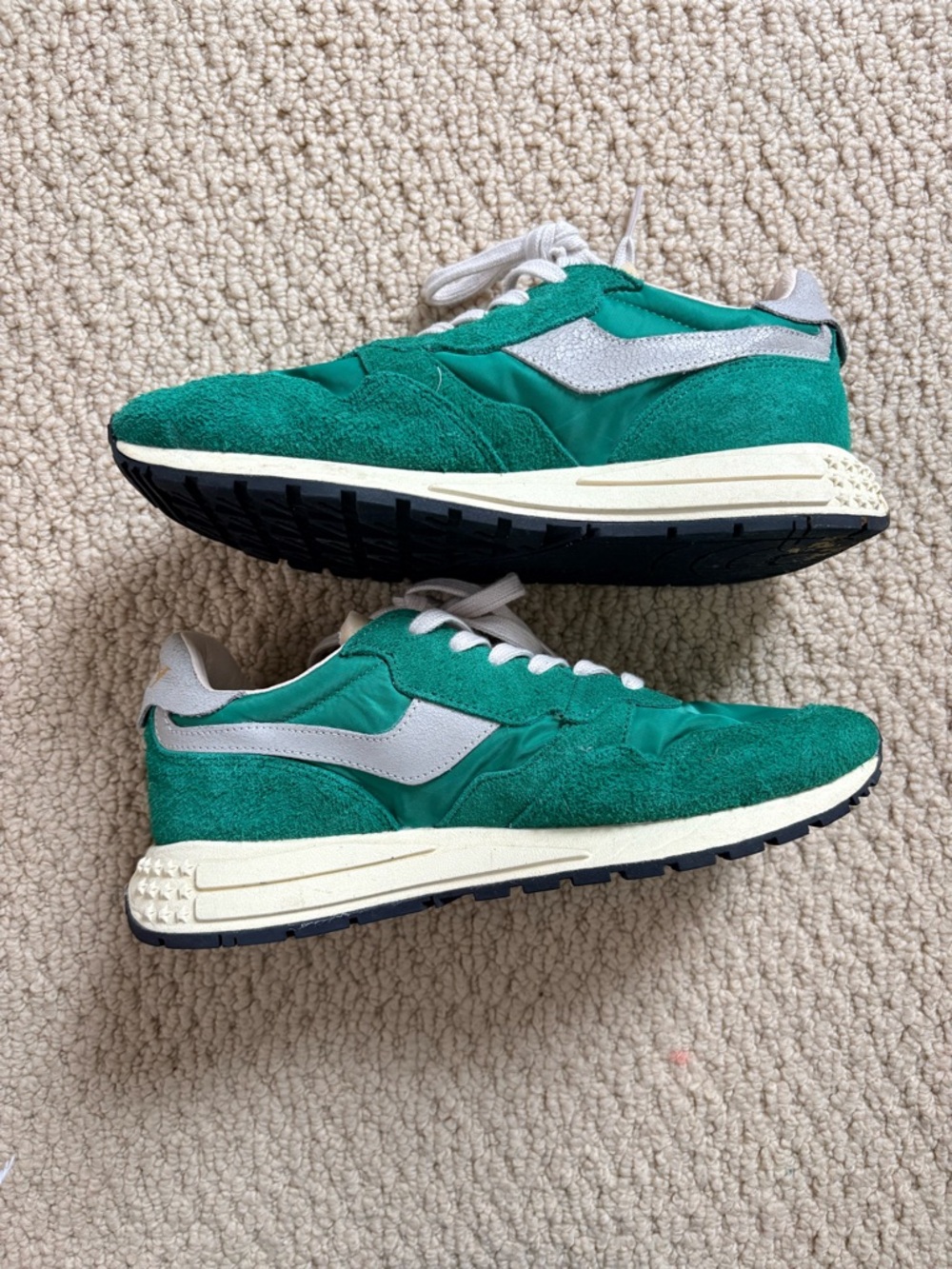 Autry Women’s Green Suede & Nylon Retro Runner Sneakers - Picture 3 of 6